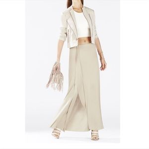 BCBGMAXAZRIA Logan maxi skirt with ruffle.